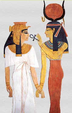 ankh isis giving life to nefertari