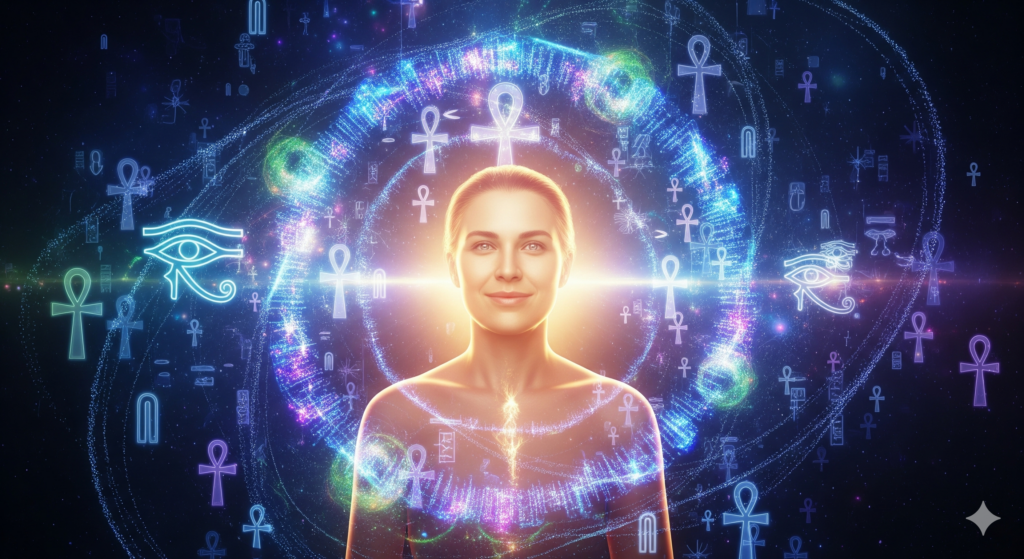 woman egyptian signs ankh