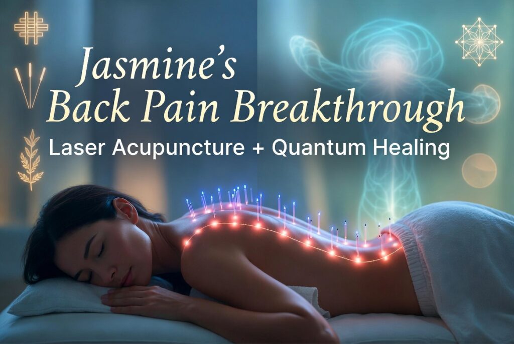 jasmine s back pain breakthrough laser acupuncture breakthrough story illustration