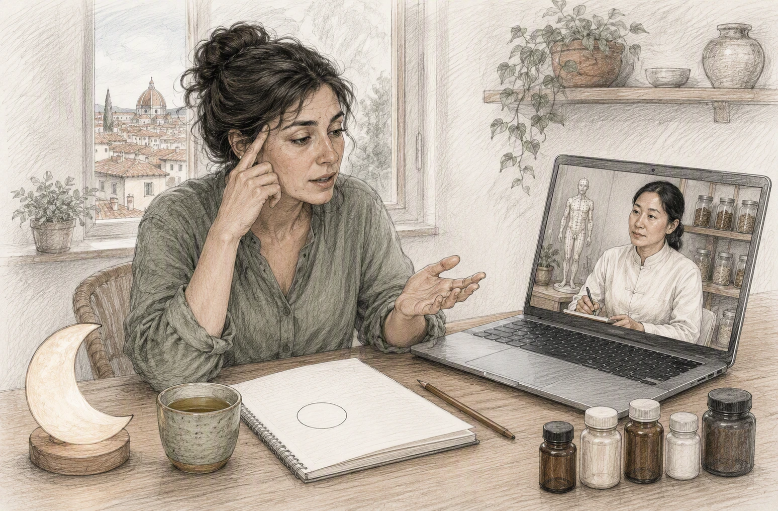 Video call consultation selecting primary health concern