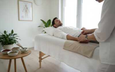 acupuncture man laying on treatment chinese medicine
