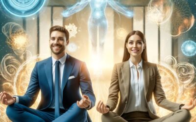 business people happy serene energy angel