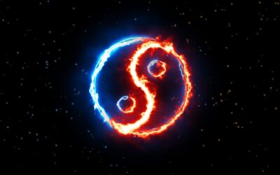 Symbol of yin and yang of the dark background