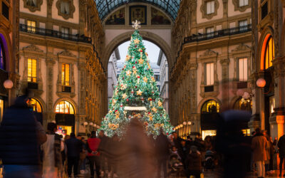 milan downtown during the Christmas season