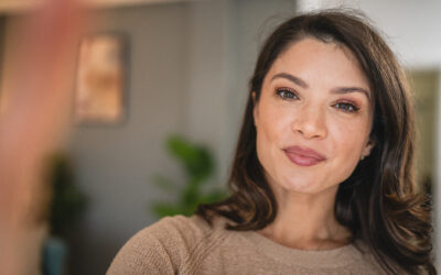 Mature caucasian woman female at home happy smile portrait close up
