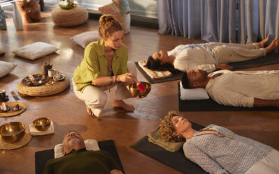 Sound healing session with tibetan bowl