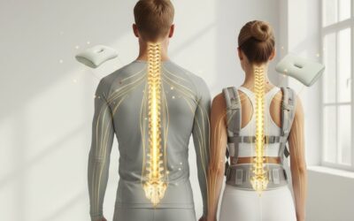 man woman back spine health wellness pillow