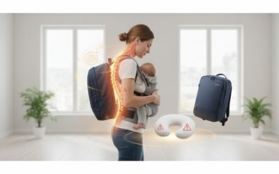 woman carrying baby ergonomic